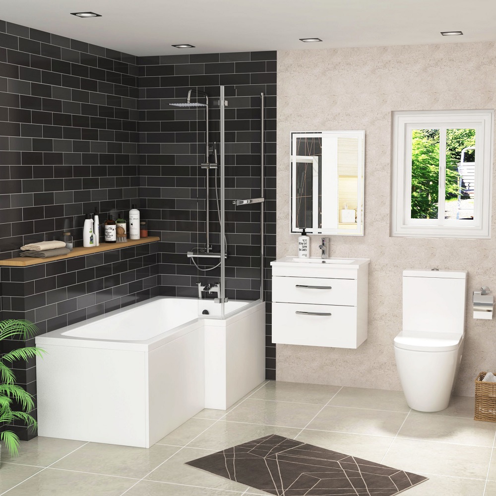 l shaped shower baths uk